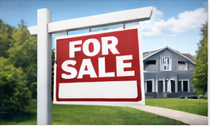 For sale sign in front of a house